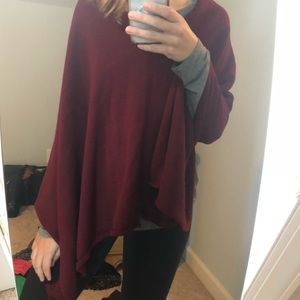 Maroon Poncho Sweater